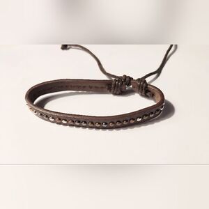 Men's bracelet leather brown new D21